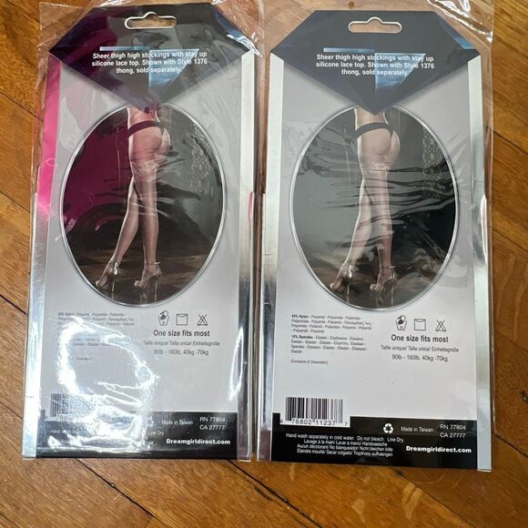 Dreamgirl 0005  Sheer Thigh Highs Stockings Nude Women's Hosiery New OS - Picture 3 of 6